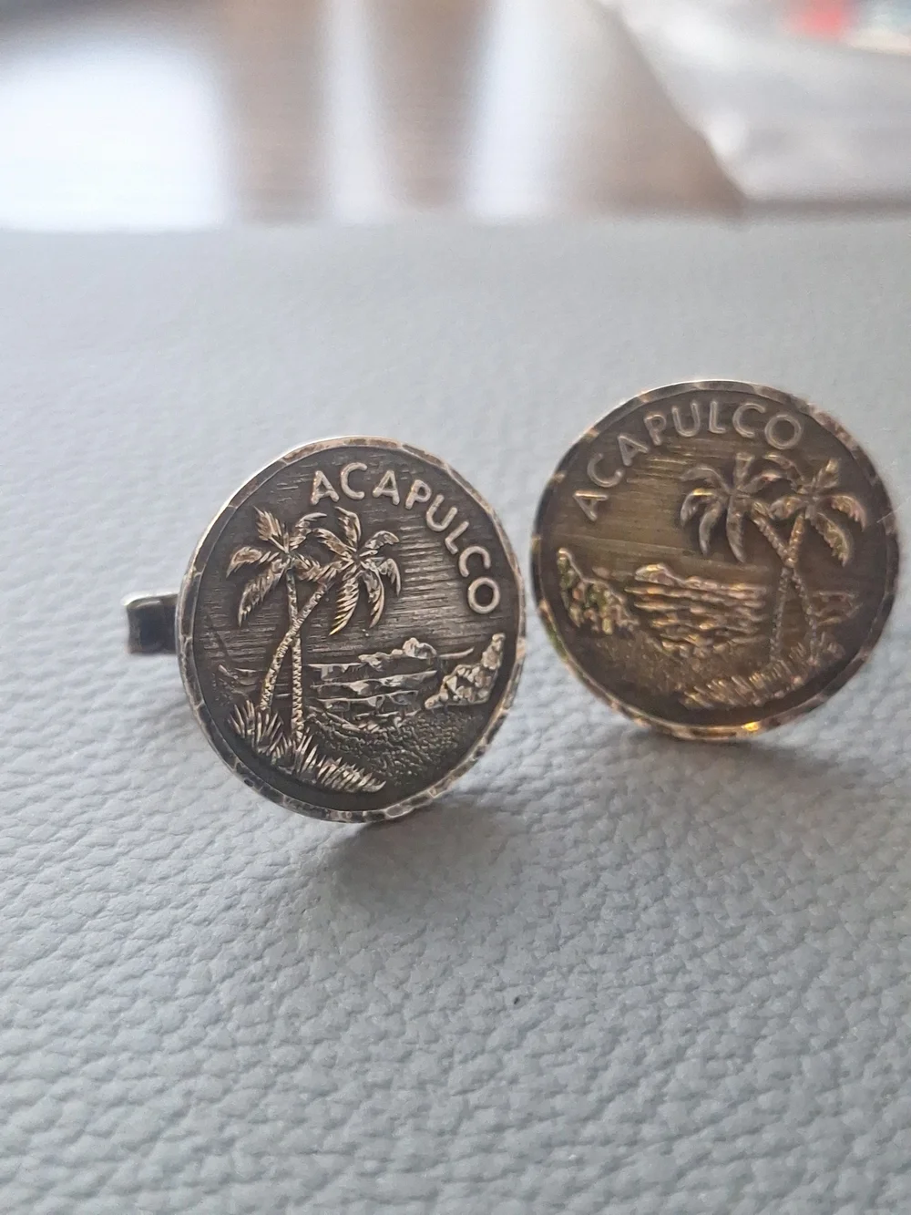 Vintage .925 Sterling Silver Acapulco Cufflinks Stamped Mexico Silme 14.13 Grams